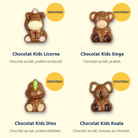Boîte sujets animaux fourrés 12 pièces - 155g